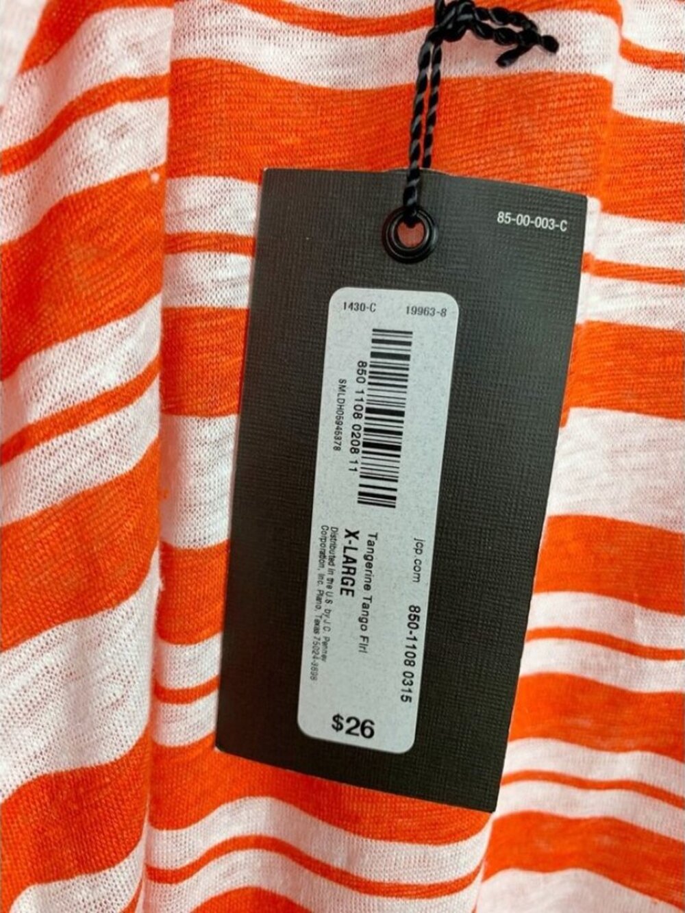 NWT New Stylus Linen Tank Top Orange & Floral Stripe Sleeveless Women's XL - Picture 2 of 9